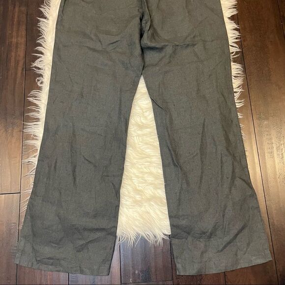 Eileen Fisher Heavy Linen Wide Leg Trouser Pants - Picture 8 of 9